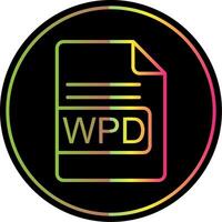 WPD File Format Line Gradient Due Color Icon Design vector