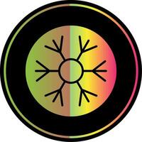 Snowflake Glyph Due Color Icon Design vector