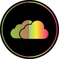 nubes glifo debido color icono diseño vector