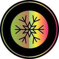 Snowflake Glyph Due Color Icon Design vector