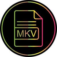 mkv archivo formato línea degradado debido color icono diseño vector