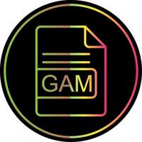 GAM File Format Line Gradient Due Color Icon Design vector