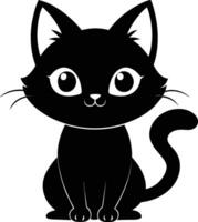 A graceful silhouette of a Cute Cat vector