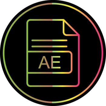 AE File Format Line Gradient Due Color Icon Design vector