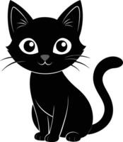 A graceful silhouette of a Cute Cat vector