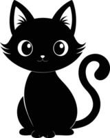 A graceful silhouette of a Cute Cat vector