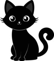 A graceful silhouette of a Cute Cat vector