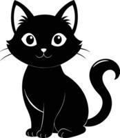 A graceful silhouette of a Cute Cat vector