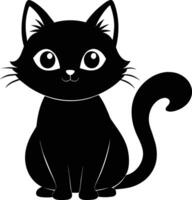 un agraciado silueta de un linda gato vector