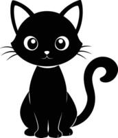 A graceful silhouette of a Cute Cat vector