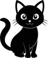 A graceful silhouette of a Cute Cat vector