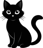 A graceful silhouette of a Cute Cat vector