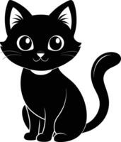 A graceful silhouette of a Cute Cat vector