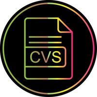 CVS File Format Line Gradient Due Color Icon Design vector