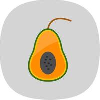 papaya plano curva icono diseño vector