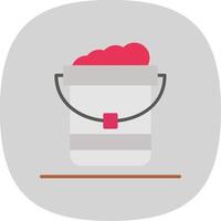 Pail Flat Curve Icon Design vector