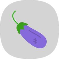 Eggplant Flat Curve Icon Design vector