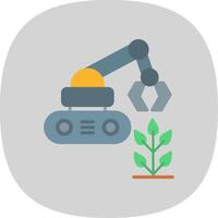 Agricultural Robot Flat Curve Icon Design vector