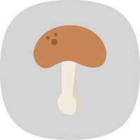 Mushroom Flat Curve Icon Design vector