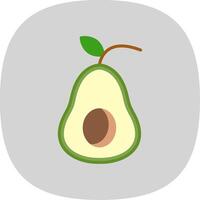 Avocado Flat Curve Icon Design vector