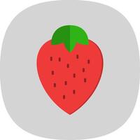 Strawberries Flat Curve Icon Design vector