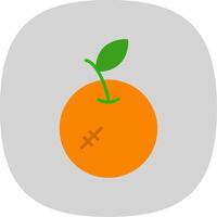 naranja plano curva icono diseño vector