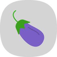 Brinjal Flat Curve Icon Design vector