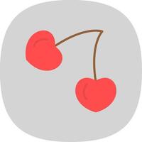 Cherries Flat Curve Icon Design vector