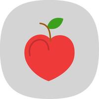 Nectarine Flat Curve Icon Design vector