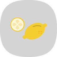 Lemon Flat Curve Icon Design vector