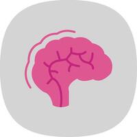 Human Brain Flat Curve Icon Design vector
