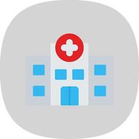 Hospital Flat Curve Icon Design vector