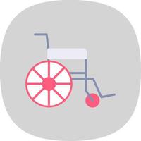 Wheelchair Flat Curve Icon Design vector