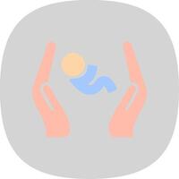 postnatal cuidado plano curva icono diseño vector