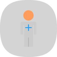 Male Patient Flat Curve Icon Design vector
