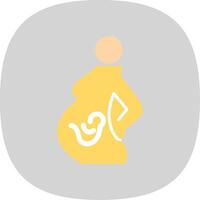 Pregnency Flat Curve Icon Design vector