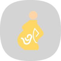 Pregnency Flat Curve Icon Design vector