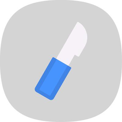 Surgery Knife Flat Curve Icon Design