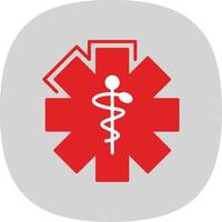 Caduceus Flat Curve Icon Design vector