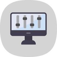 Computer control Flat Curve Icon Design vector