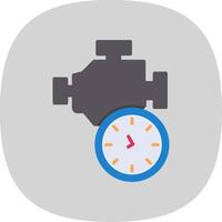 Time Engine Flat Curve Icon Design vector