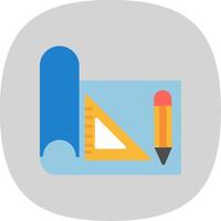 Draft Tools Flat Curve Icon Design vector