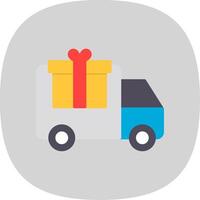 Delivery Truck Flat Curve Icon Design vector