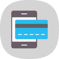 Mobile Payments Flat Curve Icon Design vector