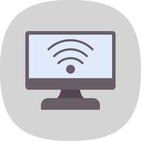 Internet Connection Flat Curve Icon Design vector