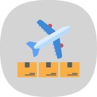 Ship By Air Flat Curve Icon Design vector