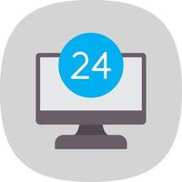24 Hour Flat Curve Icon Design vector