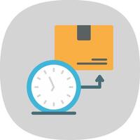On Time Deliveries Flat Curve Icon Design vector