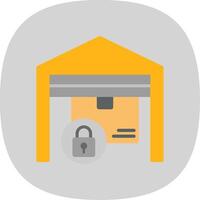 Security Warehouse Flat Curve Icon Design vector