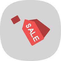 Sale Flat Curve Icon Design vector